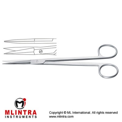 McIndoe Cartilage Scissor Straight - Toothed Stainless Steel, 18.5 cm - 7 1/4"